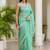 Sea green floral sequinned tissue saree
