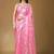 Pink sequinned organza heavy work saree