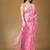 Pink sequinned organza heavy work saree