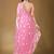 Pink sequinned organza heavy work saree