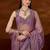 Purple women embroidered tissue saree with blouse piece
