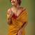 Mustard embellished zari tissue saree