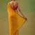 Mustard embellished zari tissue saree