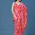 Red beads and stones organza saree