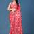 Red beads and stones organza saree