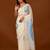 Blue beads and stones organza designer saree