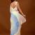 Blue beads and stones organza designer saree