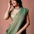 Green women ethnic motifs woven design saree