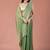 Green women ethnic motifs woven design saree