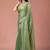 Green women ethnic motifs woven design saree