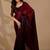 Maroon polka dot beads and stones organza designer saree
