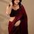Maroon polka dot beads and stones organza designer saree