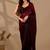 Maroon polka dot beads and stones organza designer saree