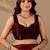 Maroon polka dot beads and stones organza designer saree