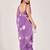 Purple floral beads and stones poly chiffon saree