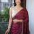 Maroon embellished embroidered silk cotton heavy work saree