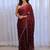 Maroon embellished embroidered silk cotton heavy work saree