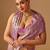 Lavender embellished beads and stones organza heavy work saree