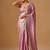Lavender embellished beads and stones organza heavy work saree