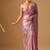 Lavender embellished beads and stones organza heavy work saree