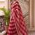 Red striped beads and stones organza saree