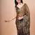 Brown women ethnic motifs woven design saree