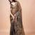 Brown women ethnic motifs woven design saree