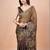 Brown women ethnic motifs woven design saree