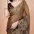 Brown women ethnic motifs woven design saree