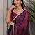 Burgundy ethnic motifs sequinned tissue heavy work saree