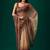 Brown floral embroidered tissue saree