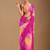 Pink leheriya beads and stones poly chiffon saree