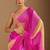 Pink leheriya beads and stones poly chiffon saree