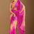 Pink leheriya beads and stones poly chiffon saree