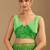 Green bandhani beads and stones poly chiffon saree