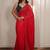 Red embellished sequinned poly chiffon heavy work saree