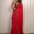 Red embellished sequinned poly chiffon heavy work saree