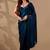 Teal women ethnic motifs woven design saree