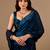 Teal women ethnic motifs woven design saree
