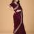 Maroon sequinned border satin saree with unstitched blouse