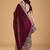 Maroon sequinned border satin saree with unstitched blouse