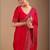 Red embellished sequinned organza heavy work saree