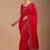 Red embellished sequinned organza heavy work saree