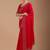 Red embellished sequinned organza heavy work saree