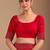 Red embellished sequinned organza heavy work saree