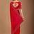 Red embellished sequinned organza heavy work saree