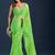 Green leheriya beads and stones  chiffon saree