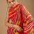 Multicolor leheriya beads and stones poly chiffon handloom saree