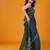 Green floral embroidered saree with unstitched blouse
