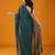 Green floral embroidered saree with unstitched blouse
